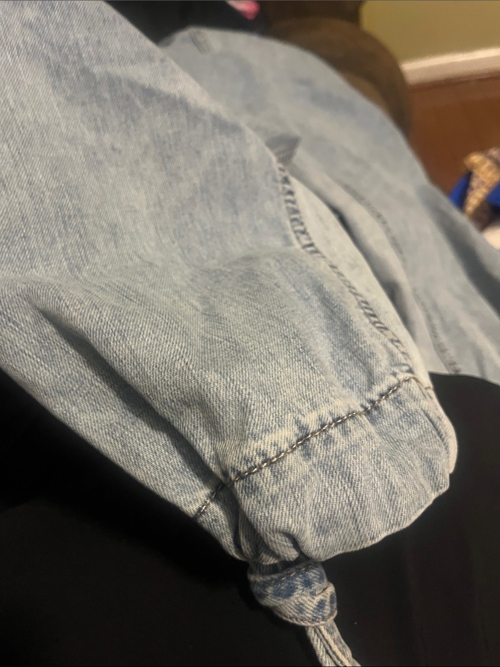 Boohoo Light Blue Paperbag Waist Boyfriend Jeans with Drawstring Hems - Picture 5 of 6